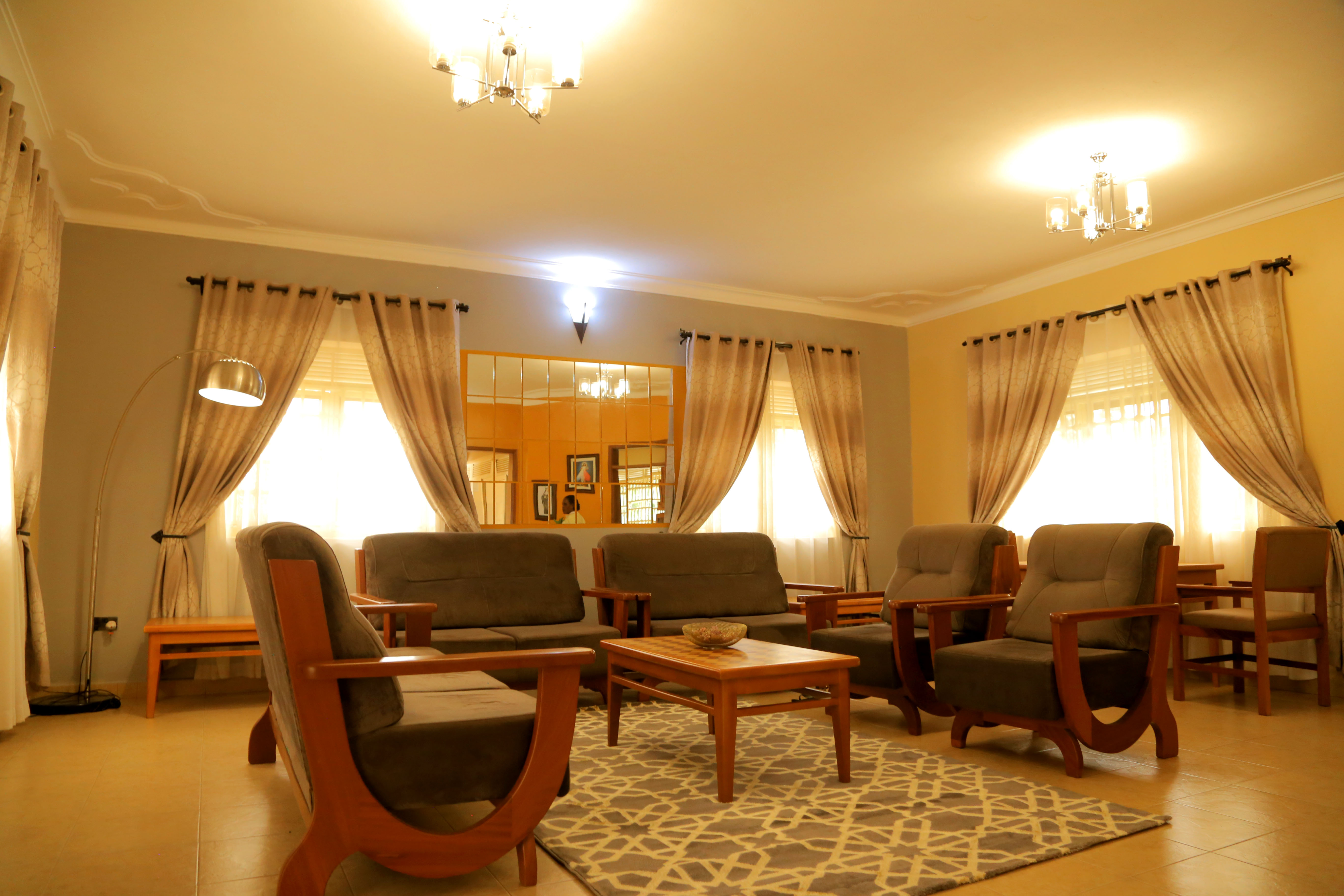 Modern living area with smart entertainment