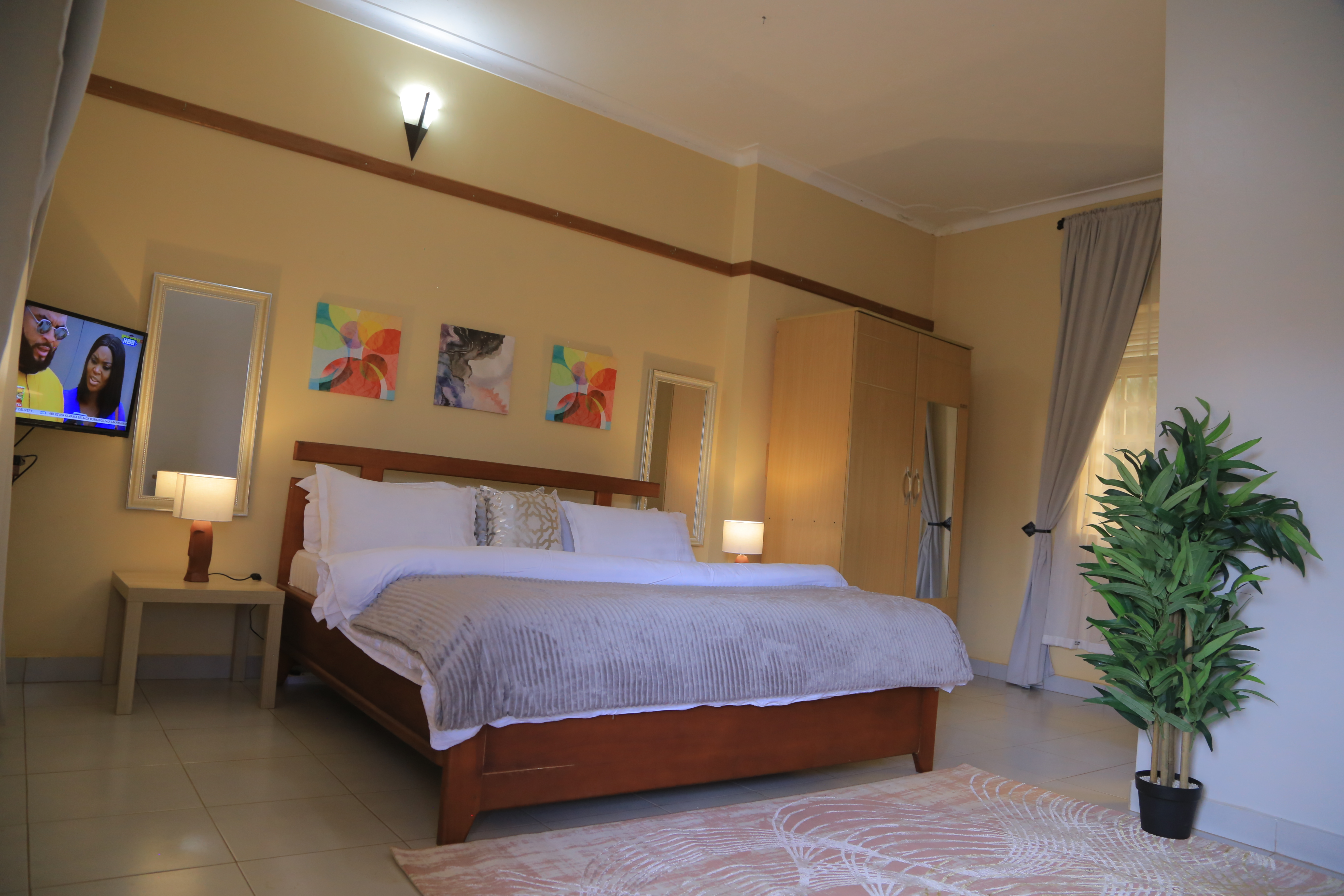 Stunning pool with city skyline views